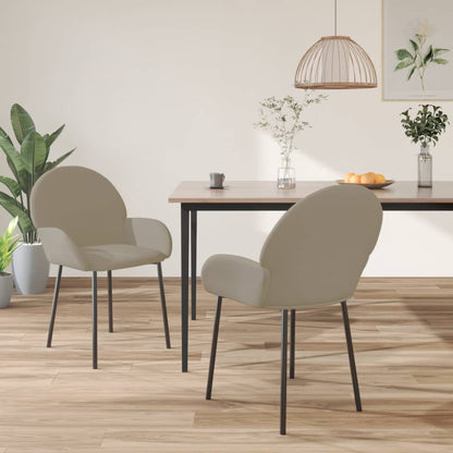 vidaXL Chaises de salle à manger 2 pcs Velours gris clair