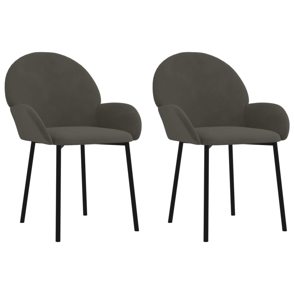 vidaXL Chaises de salle à manger 2 pcs Velours gris foncé