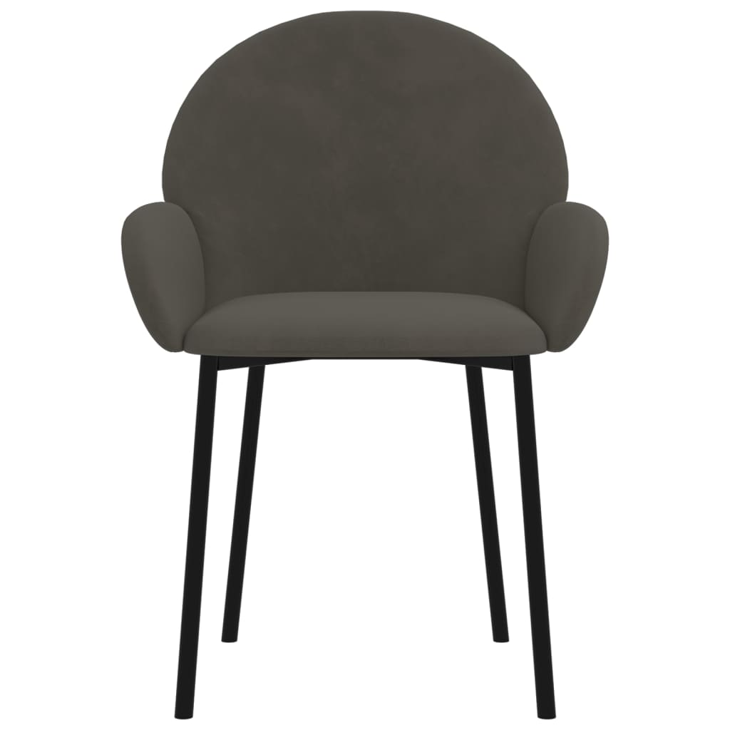 vidaXL Chaises de salle à manger 2 pcs Velours gris foncé