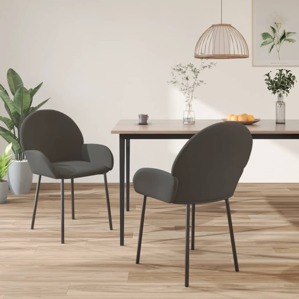 vidaXL Chaises de salle à manger 2 pcs Velours gris foncé