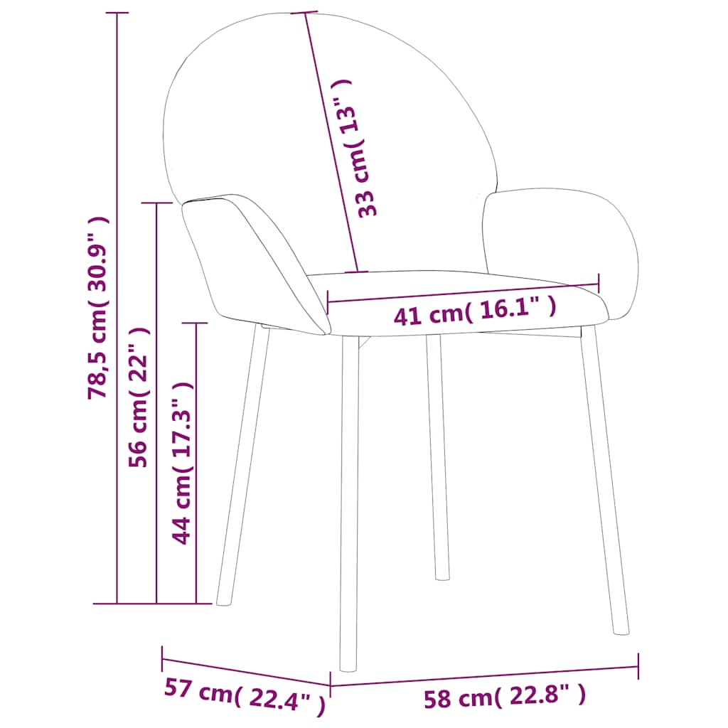 vidaXL Esszimmerstühle 2 Stk. Weinrot Samt