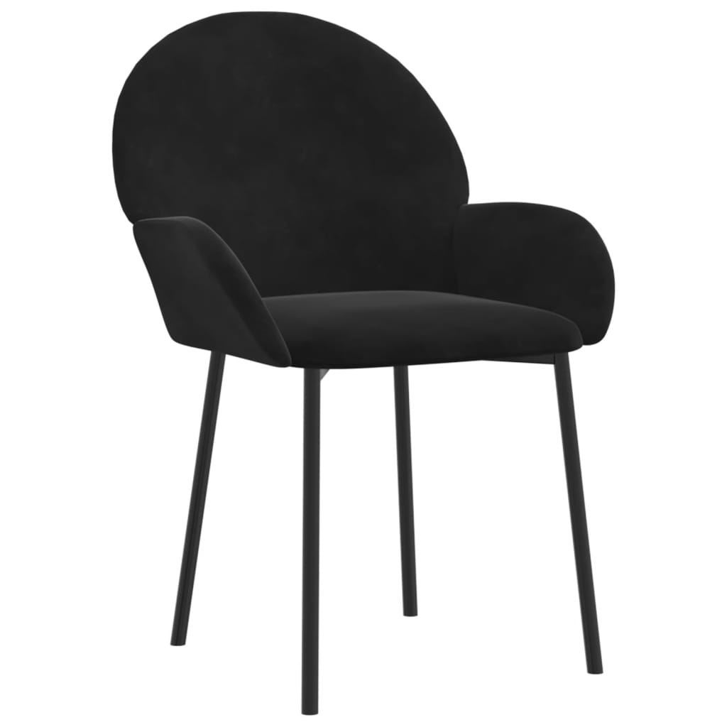 vidaXL Chaises de salle à manger 2 pcs Velours noir