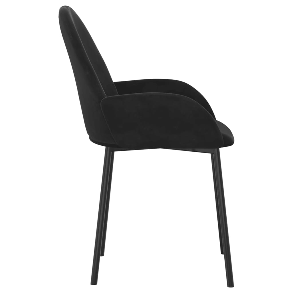 vidaXL Chaises de salle à manger 2 pcs Velours noir