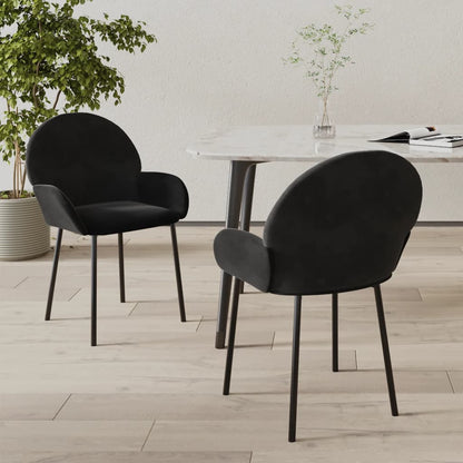 vidaXL Chaises de salle à manger 2 pcs Velours noir