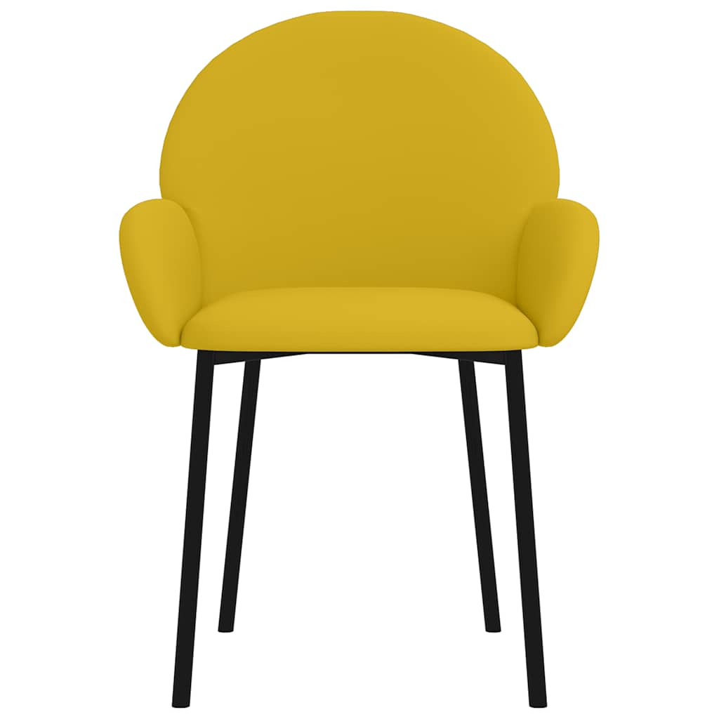 vidaXL Chaises de salle à manger 2 pcs Jaune Velours