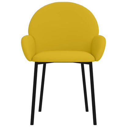 vidaXL Chaises de salle à manger 2 pcs Jaune Velours