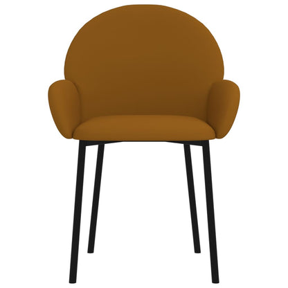vidaXL Esszimmerstühle 2 Stk. Braun Samt