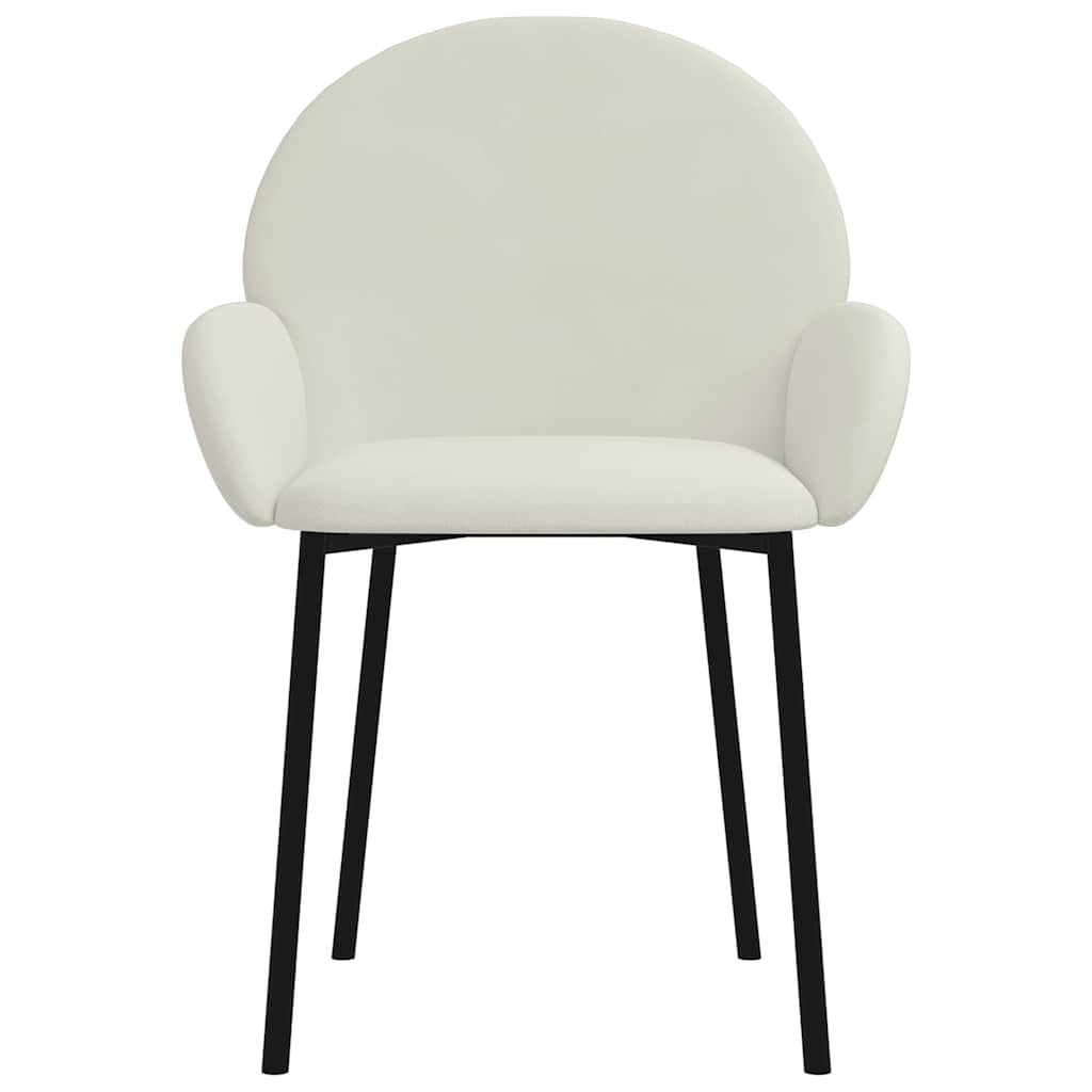 vidaXL Chaises de salle à manger 2 pcs Crème Velours