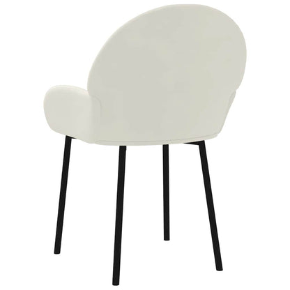 Esszimmerstühle 2 Stk. Creme Samt