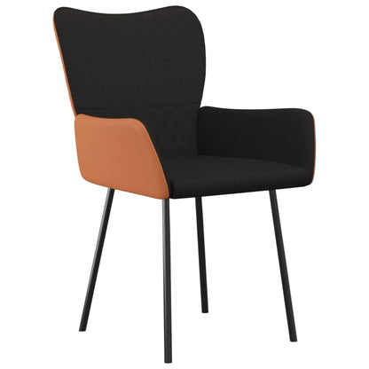 vidaXL Esszimmerstühle 2 Stk. Schwarz Stoff und Kunstleder