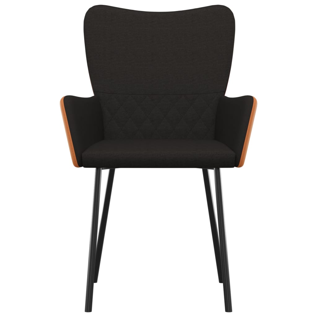 vidaXL Esszimmerstühle 2 Stk. Schwarz Stoff und Kunstleder