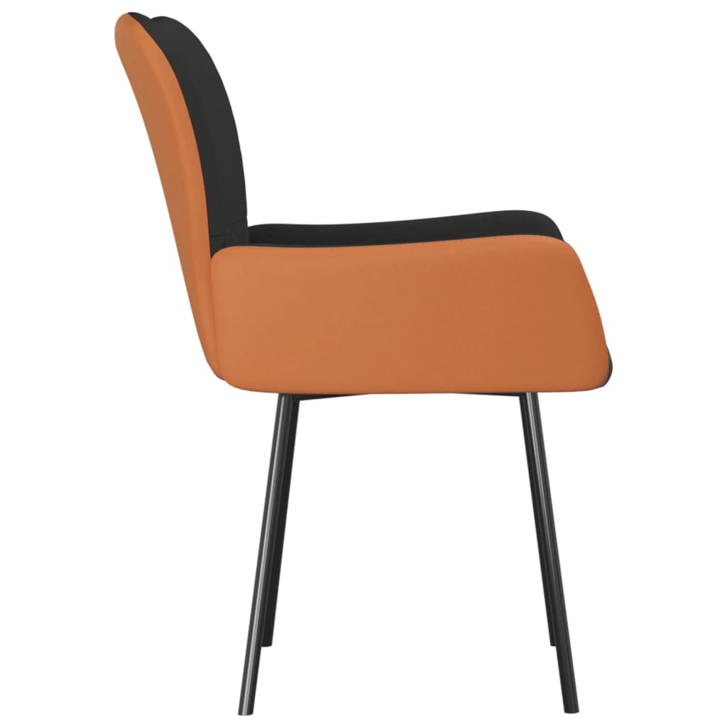 vidaXL Esszimmerstühle 2 Stk. Schwarz Stoff und Kunstleder