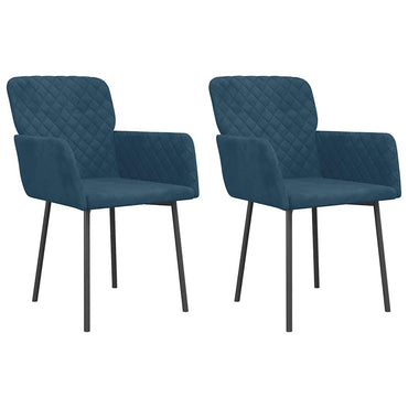 vidaXL Chaises de salle à manger 2 pcs Velours bleu