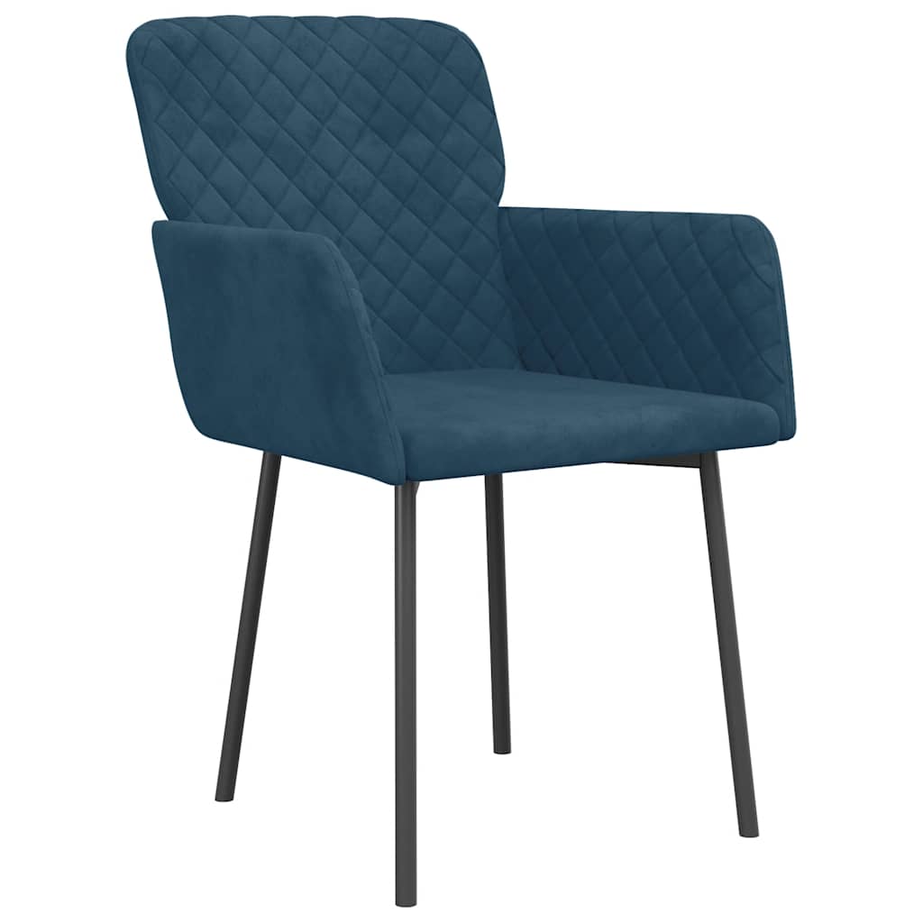 vidaXL Chaises de salle à manger 2 pcs Velours bleu