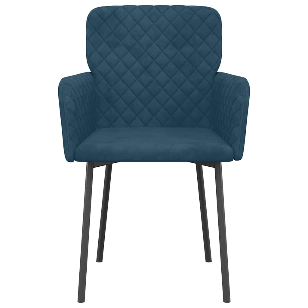 vidaXL Chaises de salle à manger 2 pcs Velours bleu