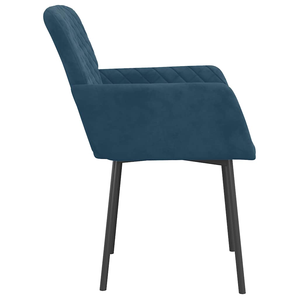 vidaXL Chaises de salle à manger 2 pcs Velours bleu