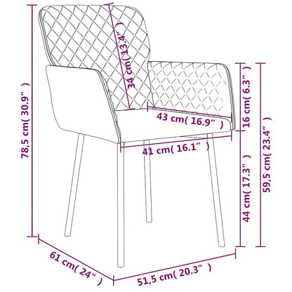 vidaXL Chaises de salle à manger 2 pcs Velours bleu