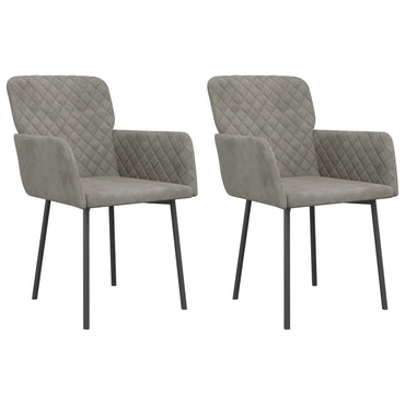vidaXL Chaises de salle à manger 2 pcs Velours gris clair