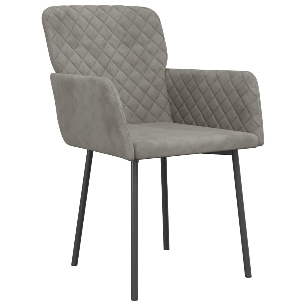 vidaXL Chaises de salle à manger 2 pcs Velours gris clair