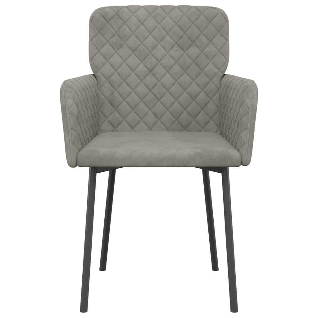 vidaXL Chaises de salle à manger 2 pcs Velours gris clair