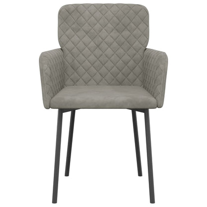 vidaXL Chaises de salle à manger 2 pcs Velours gris clair