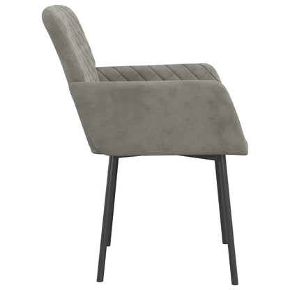 vidaXL Chaises de salle à manger 2 pcs Velours gris clair