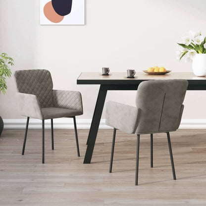 vidaXL Chaises de salle à manger 2 pcs Velours gris clair