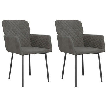 vidaXL Chaises de salle à manger 2 pcs Velours gris foncé