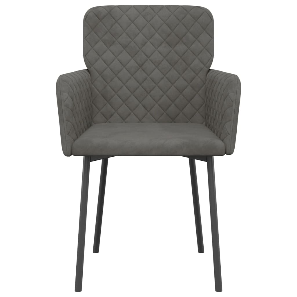 vidaXL Chaises de salle à manger 2 pcs Velours gris foncé