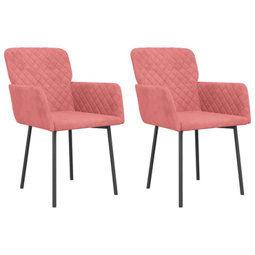 vidaXL Esszimmerstühle 2 Stk. Rosa Samt