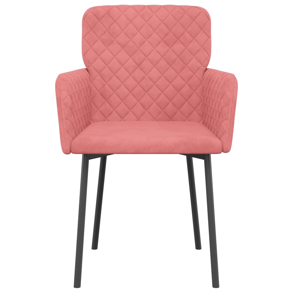 vidaXL Esszimmerstühle 2 Stk. Rosa Samt