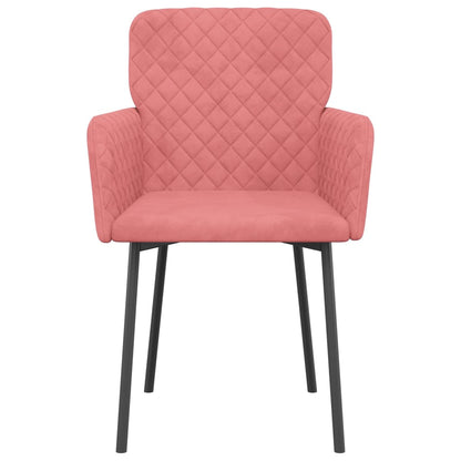 vidaXL Esszimmerstühle 2 Stk. Rosa Samt