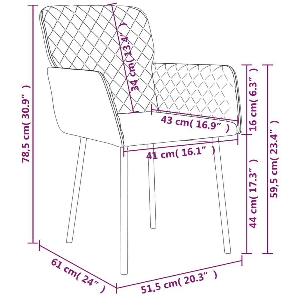 vidaXL Esszimmerstühle 2 Stk. Rosa Samt