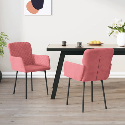 vidaXL Esszimmerstühle 2 Stk. Rosa Samt