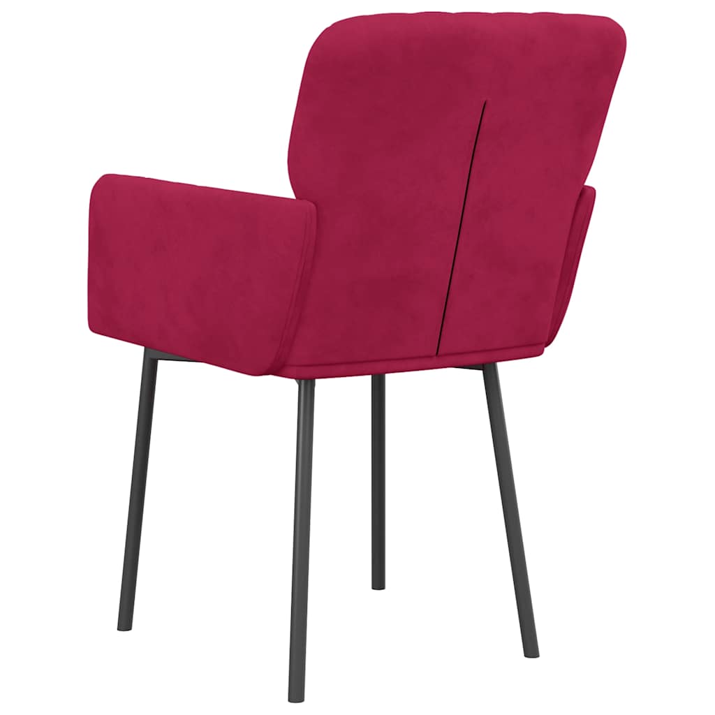 vidaXL Esszimmerstühle 2 Stk. Weinrot Samt