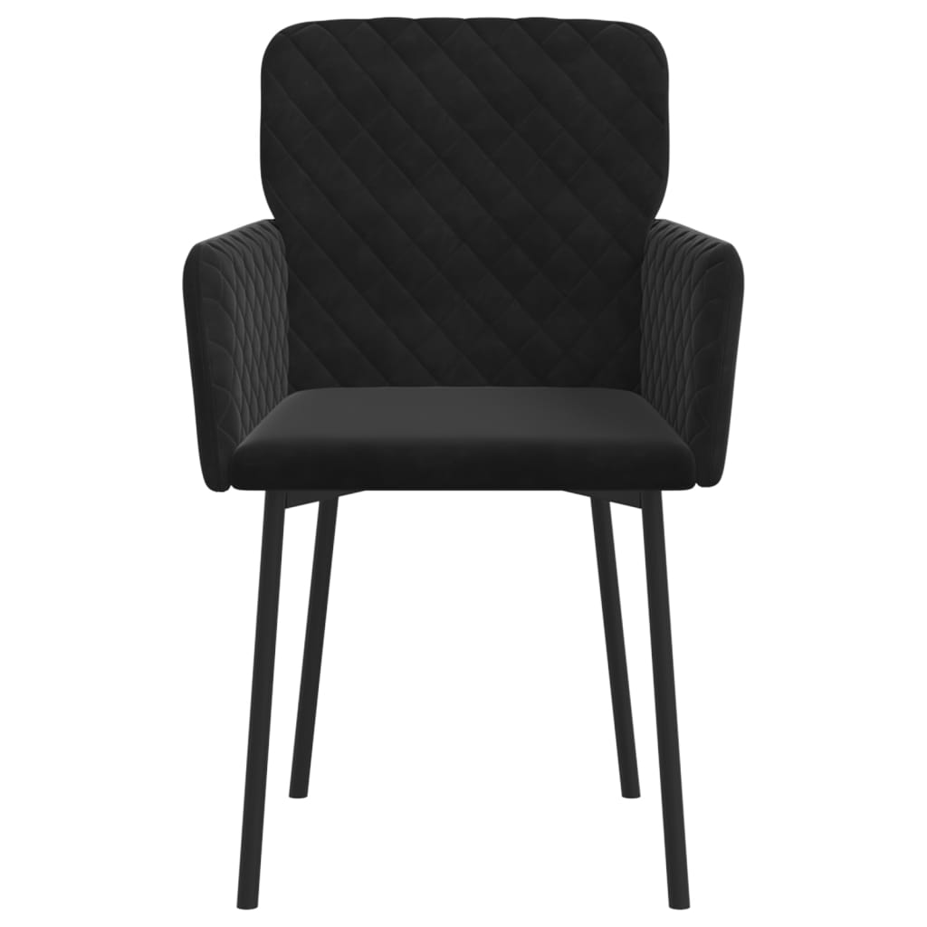 vidaXL Chaises de salle à manger 2 pcs Velours noir