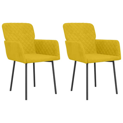 vidaXL Chaises de salle à manger 2 pcs Jaune Velours
