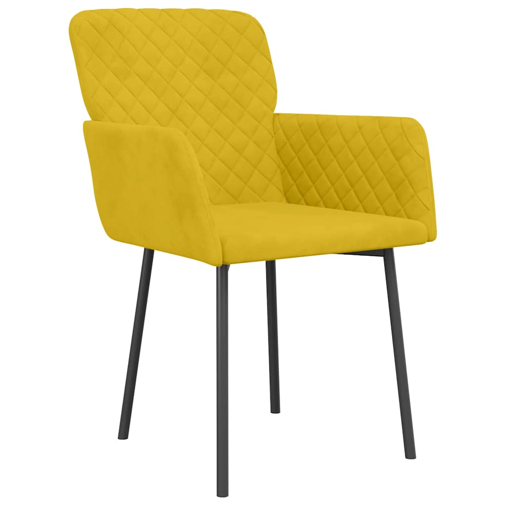 vidaXL Chaises de salle à manger 2 pcs Jaune Velours