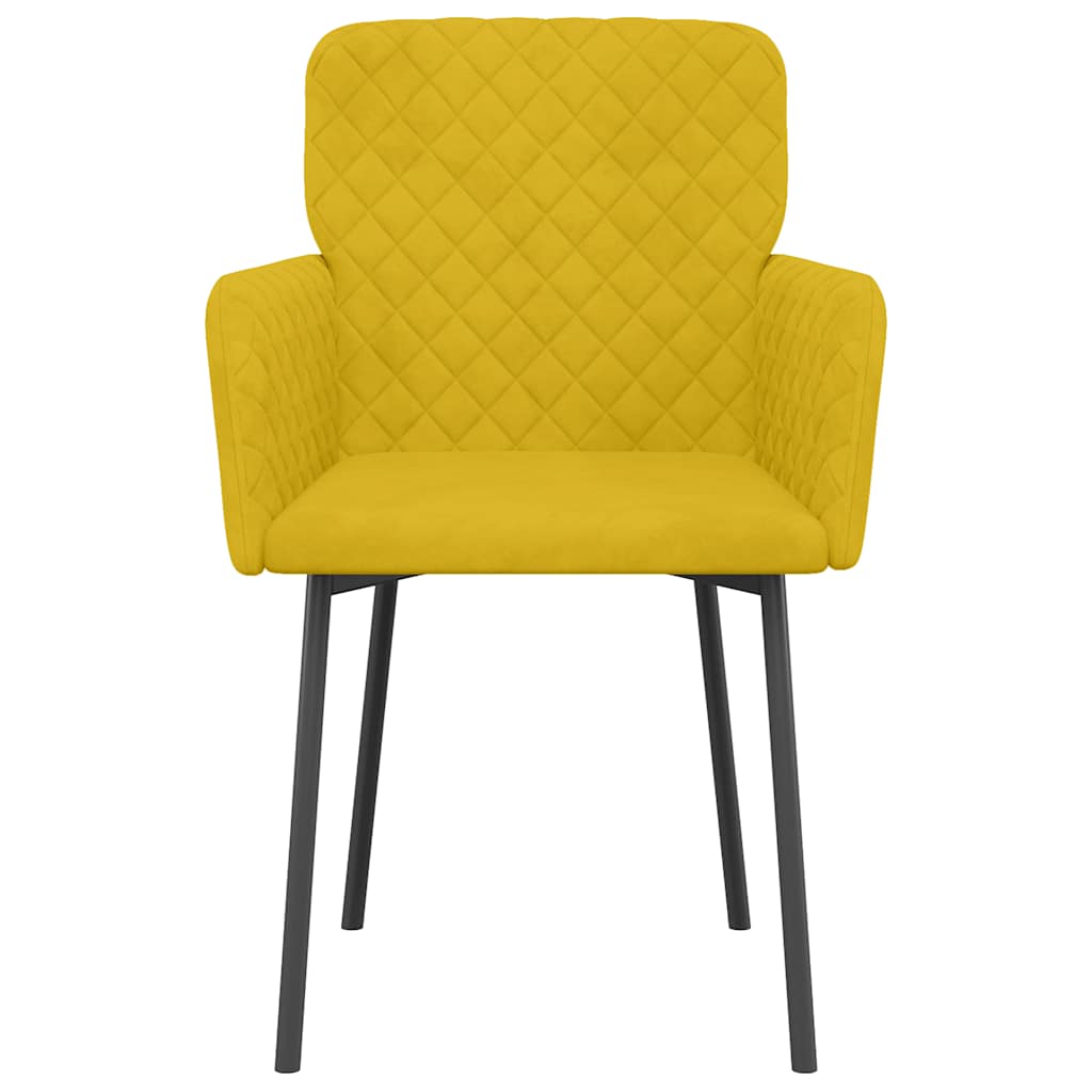 vidaXL Chaises de salle à manger 2 pcs Jaune Velours