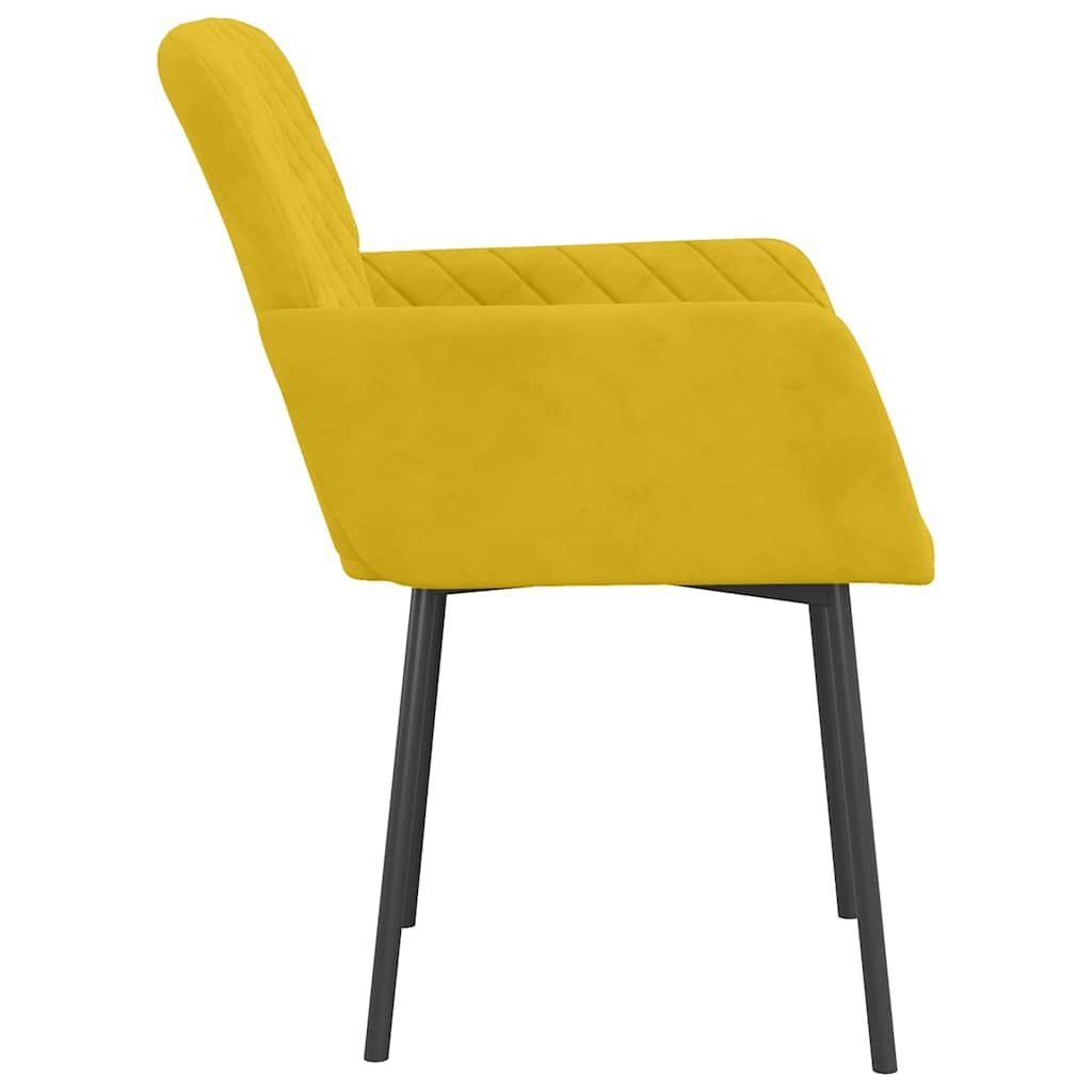 vidaXL Chaises de salle à manger 2 pcs Jaune Velours