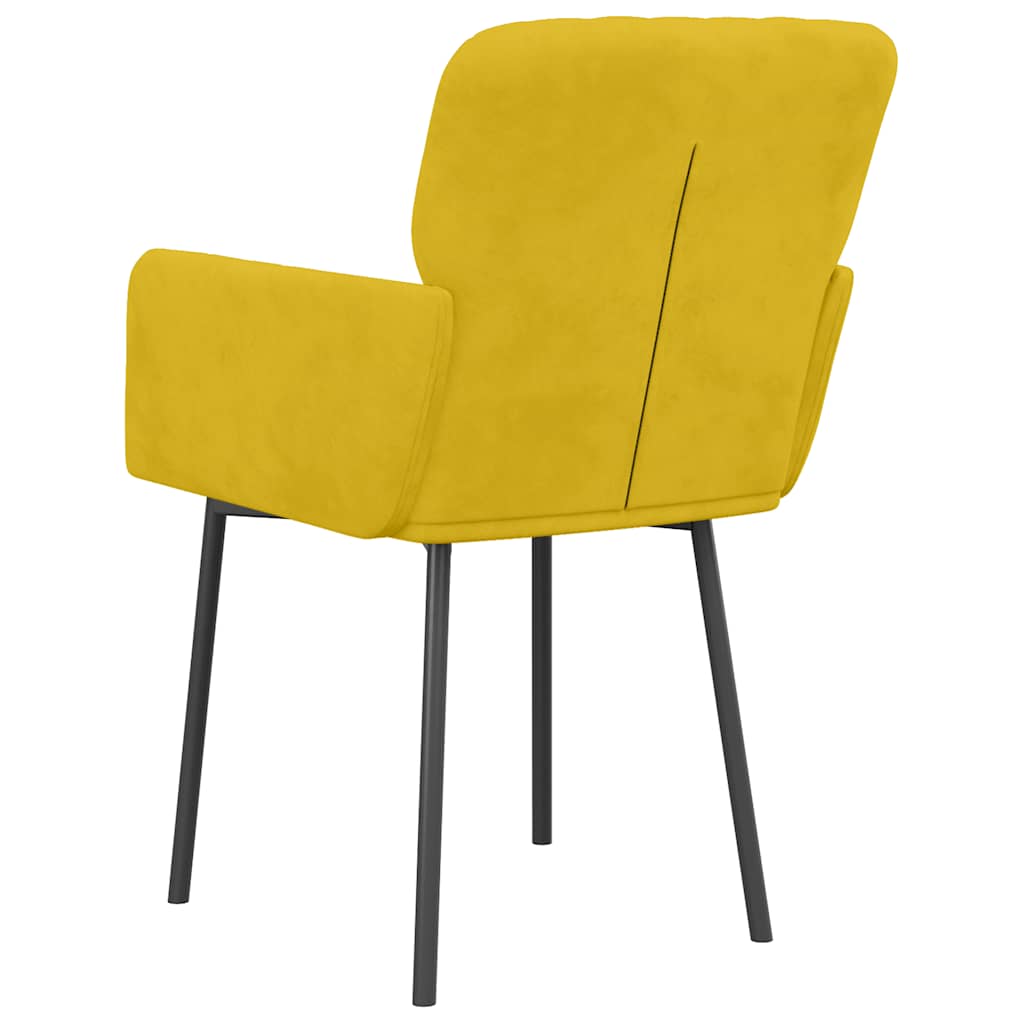 vidaXL Chaises de salle à manger 2 pcs Jaune Velours