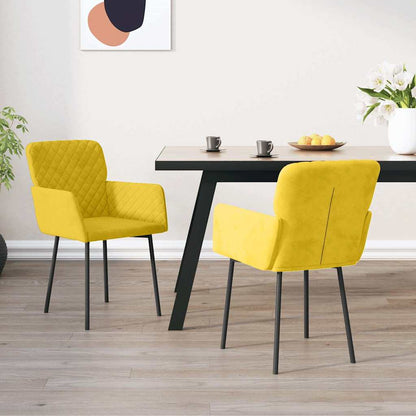 vidaXL Chaises de salle à manger 2 pcs Jaune Velours