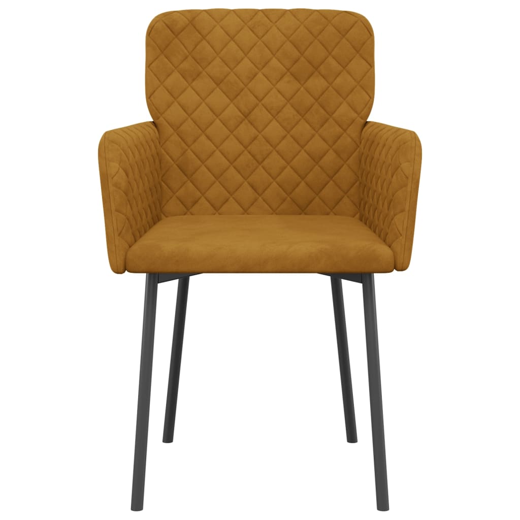 vidaXL Esszimmerstühle 2 Stk. Braun Samt