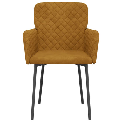 vidaXL Esszimmerstühle 2 Stk. Braun Samt