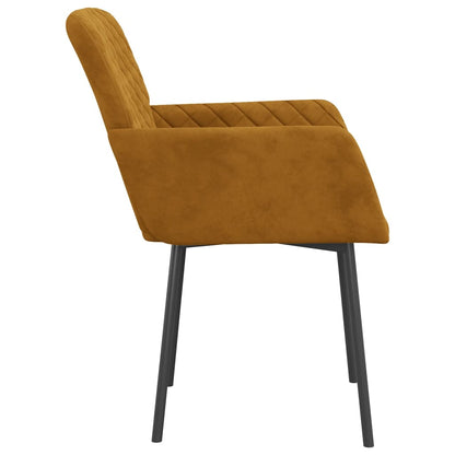 vidaXL Esszimmerstühle 2 Stk. Braun Samt
