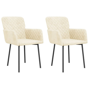 vidaXL Chaises de salle à manger 2 pcs Crème Velours