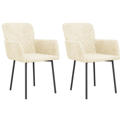 vidaXL Chaises de salle à manger 2 pcs Crème Velours