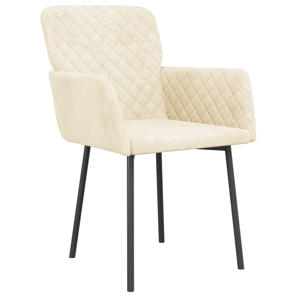 vidaXL Chaises de salle à manger 2 pcs Crème Velours