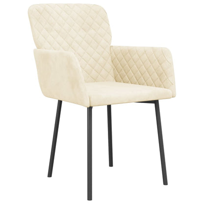 vidaXL Chaises de salle à manger 2 pcs Crème Velours