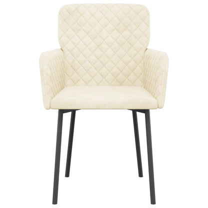 vidaXL Chaises de salle à manger 2 pcs Crème Velours